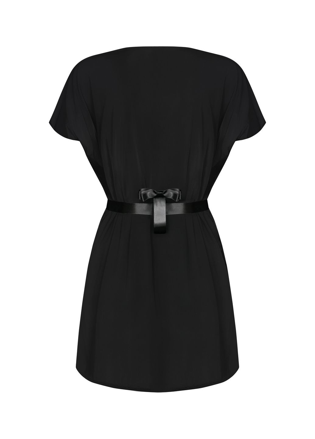 Халат Diyosa з атласним поясом, чорний, Obsessive (352190449)