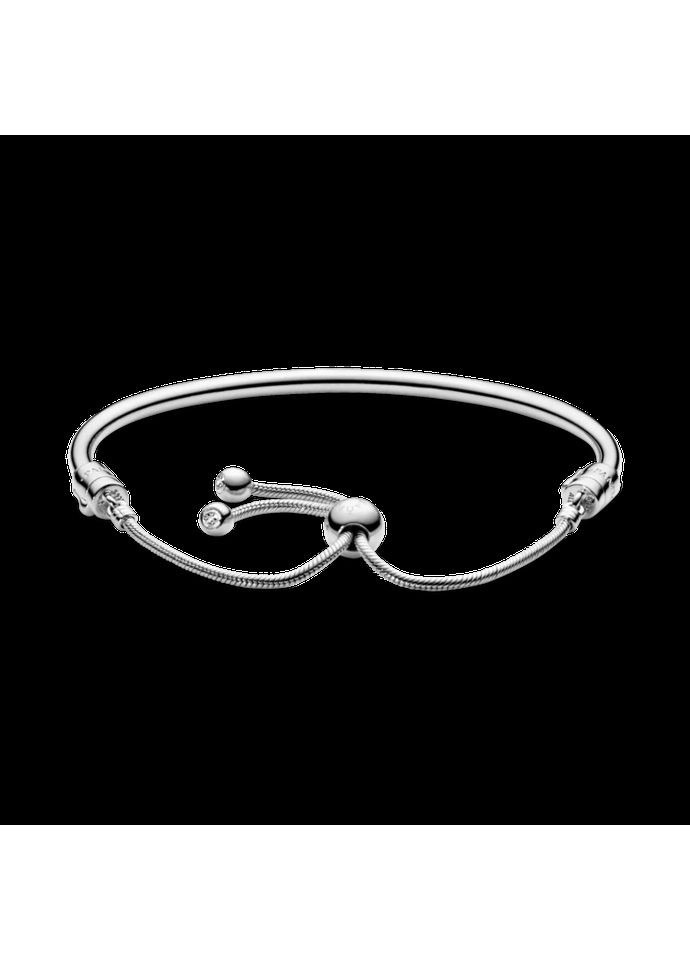 Срібний жорсткий браслет-слайдер Пандора 597953CZ Kabluchka (355345894)