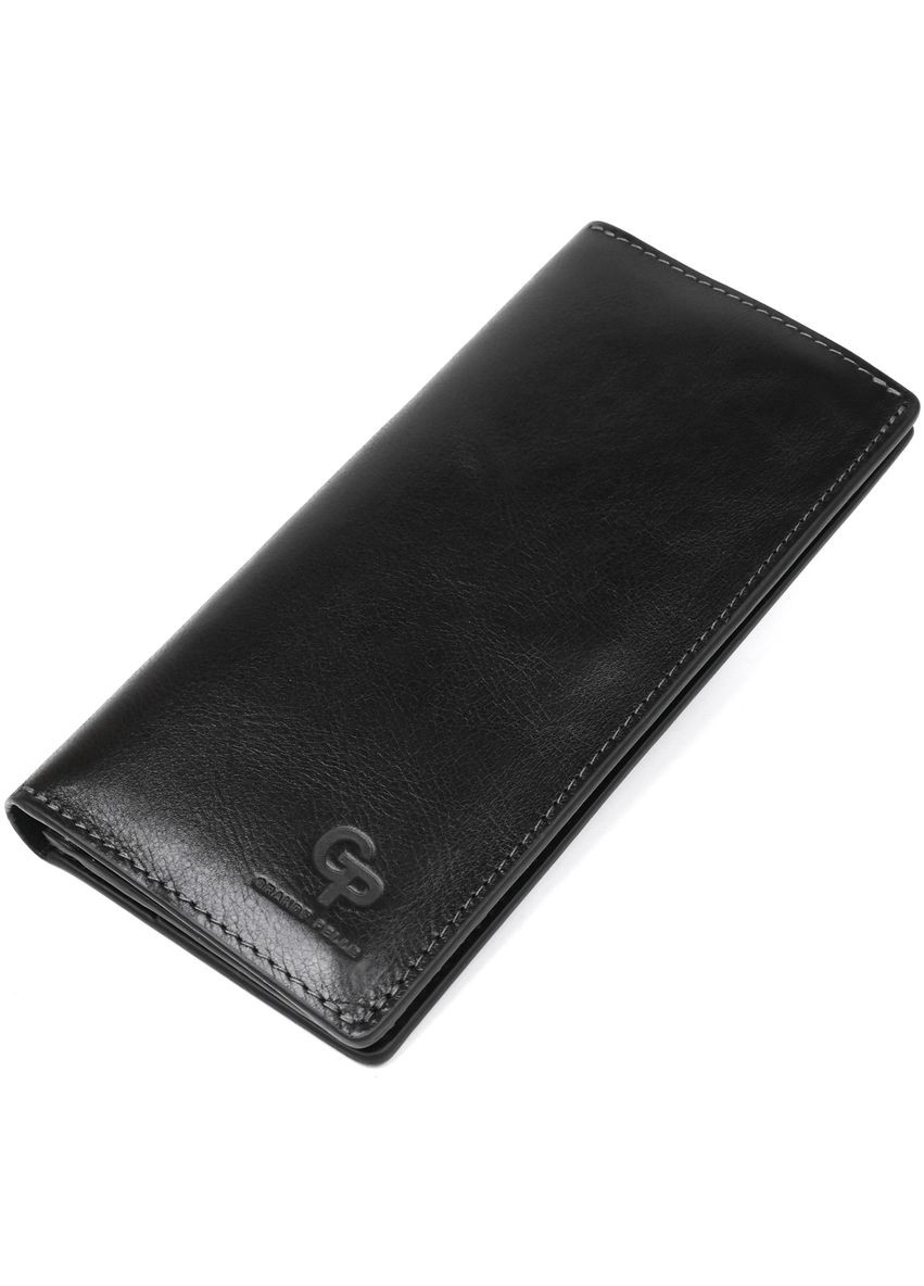 Вертикальный мужской кошелек кожаный на магните 11212 Черный Grande Pelle (306882034)