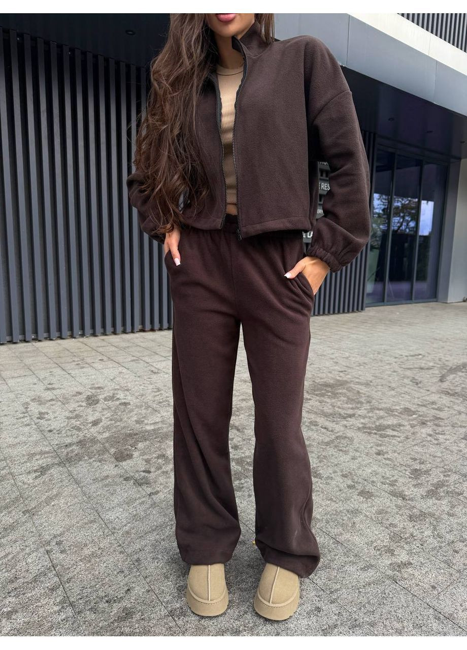 Костюм теплий двосторонній фліс,штани на затяжках та кофта на блискавці Україна (365761251)