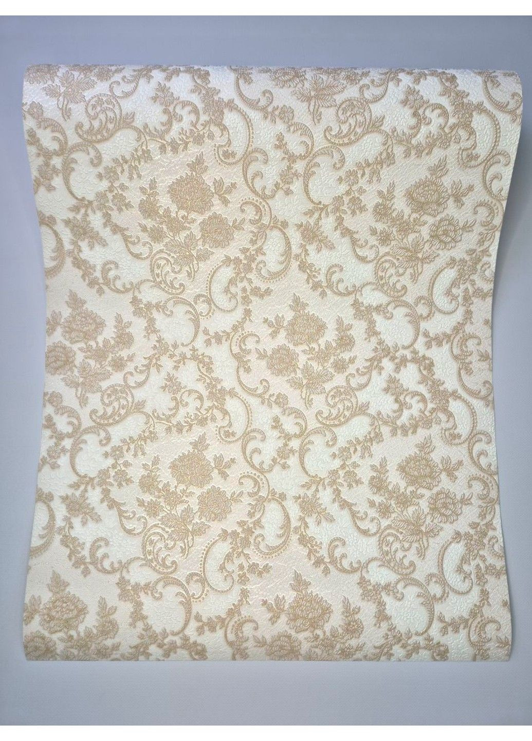 Обои виниловые 0,53 × 10,05 Славянские Обои 338-02, бежевые в спальню, комнату, коридор, зал, гостиную Слов'янські шпалери (340275360)