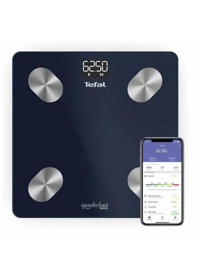 Ваги підлогові електронні скляні 180кг сині Bluetooth Tefal (393512833)