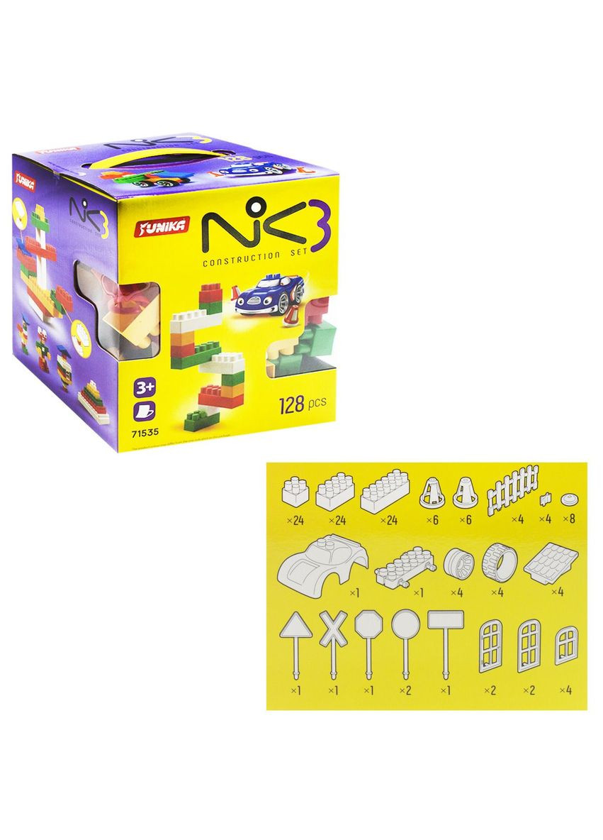 Пластиковый конструктор "NIK-3", 128 деталей Юника (290136076)