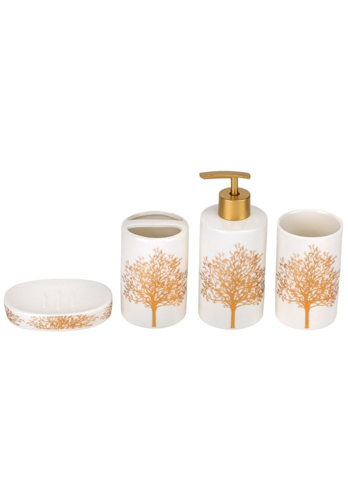 Набор для ванной комнаты 4 предмета Золотое дерево керамика 9190-016 No Brand (346152471)