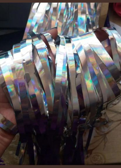 Дождик для фотозоны с голограммой 2 м на 1 м серебристый Jannet Дощик (316357475)