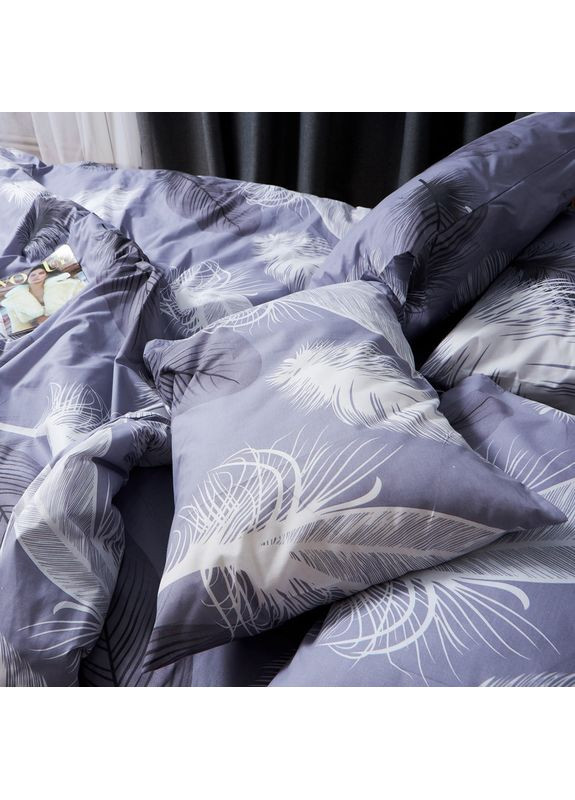 Комплект постільної білизни Бязь Gold Люкс «» Двоспальний 175х210 наволочки 2х50х70 (MS-820006901) Moon&Star Soft Plumes (356114529)