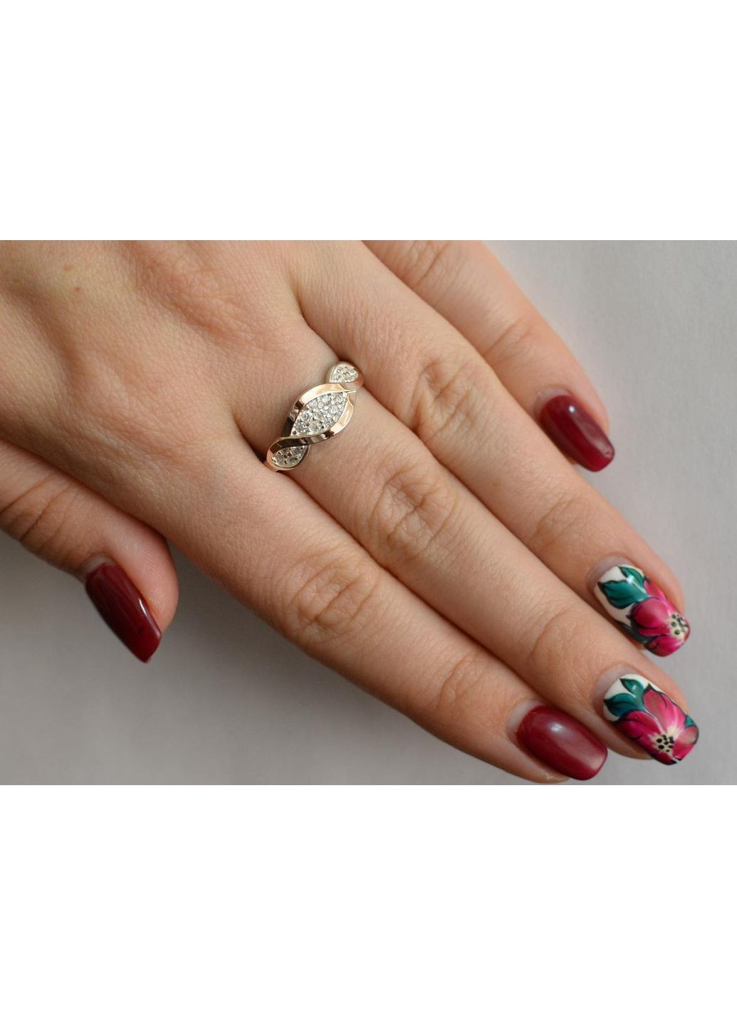 Серебряное кольцо с золотыми пластинами Silver Style (367268415)