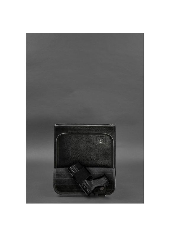 Сумка мужская через плечо кожаная планшет для скрытого ношения пистолета Флотар Черный BlankNote (302009371)