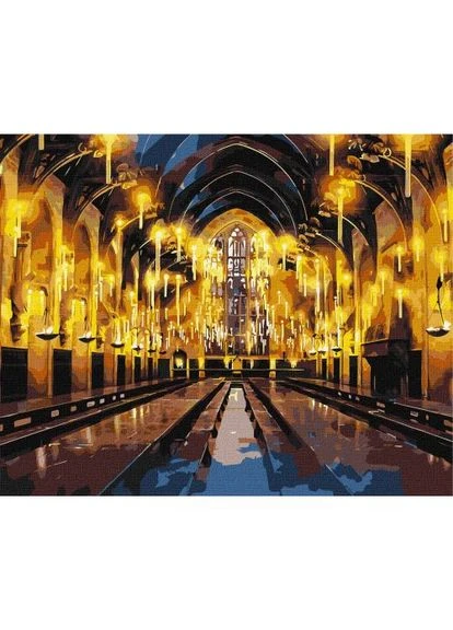 Картина по номерам с красками металлик "Harry Potter: Большая зала" 40х50см Ідейка (385569379)