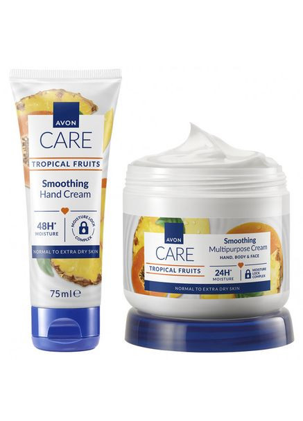 Подарунковий Набір для Тіла з Тропічними Фруктами Tropical Care | Крем для Рук + Мультифункціональний Крем | Ідеальний Подару Avon (366819717)