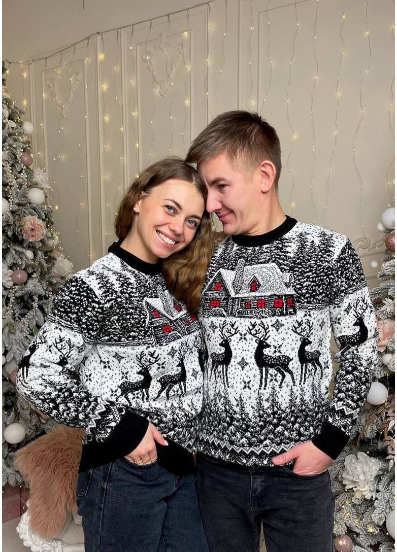 Свитер "Домик" без горла черный батал No Brand (372053121)