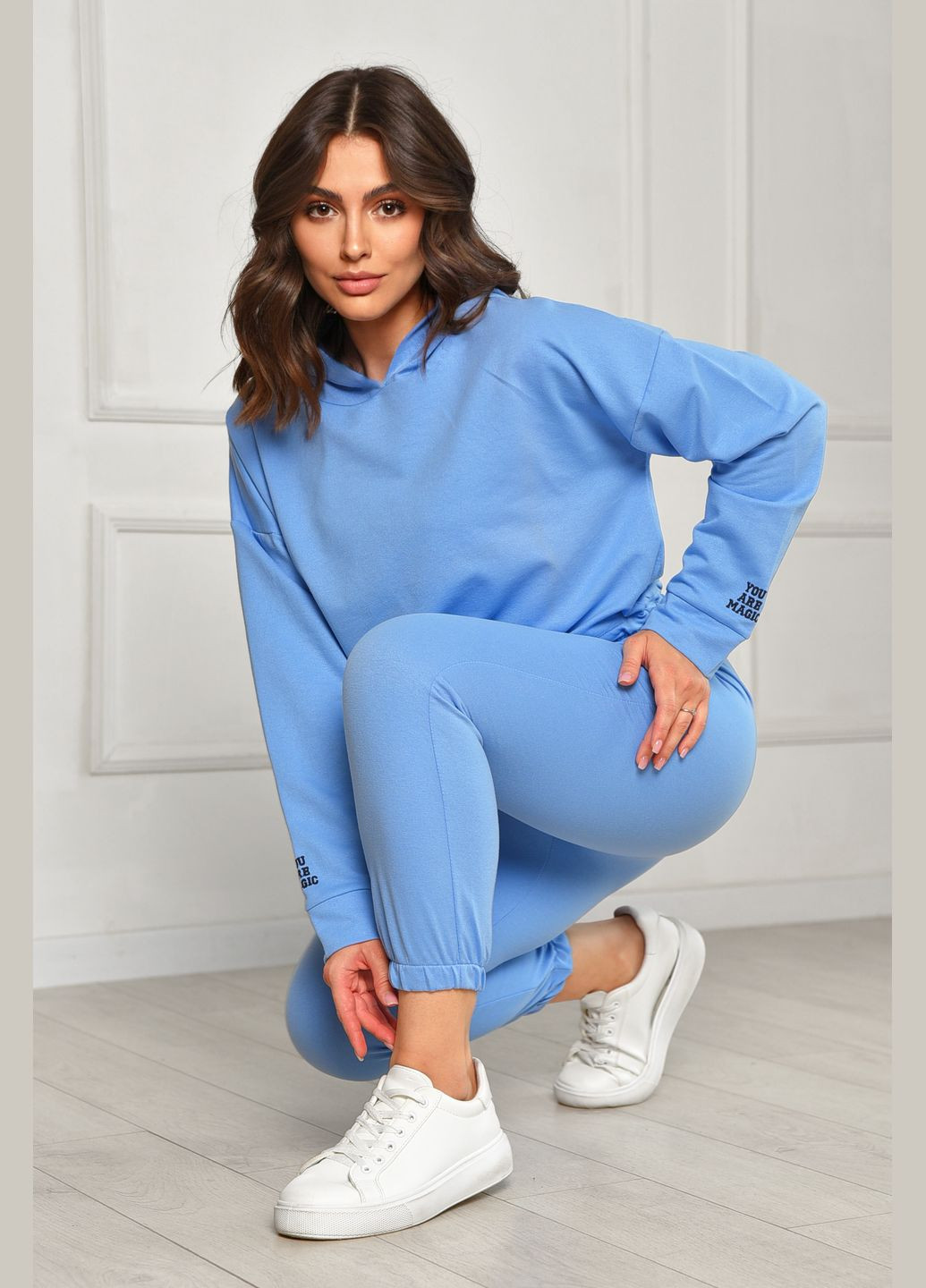 Спортивный костюм женский голубого цвета Let's Shop (346052465)