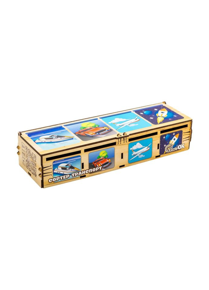 Дитячий Сортер Монтессорі "Транспорт" Puz-34043 PuzzleOK (315023082)