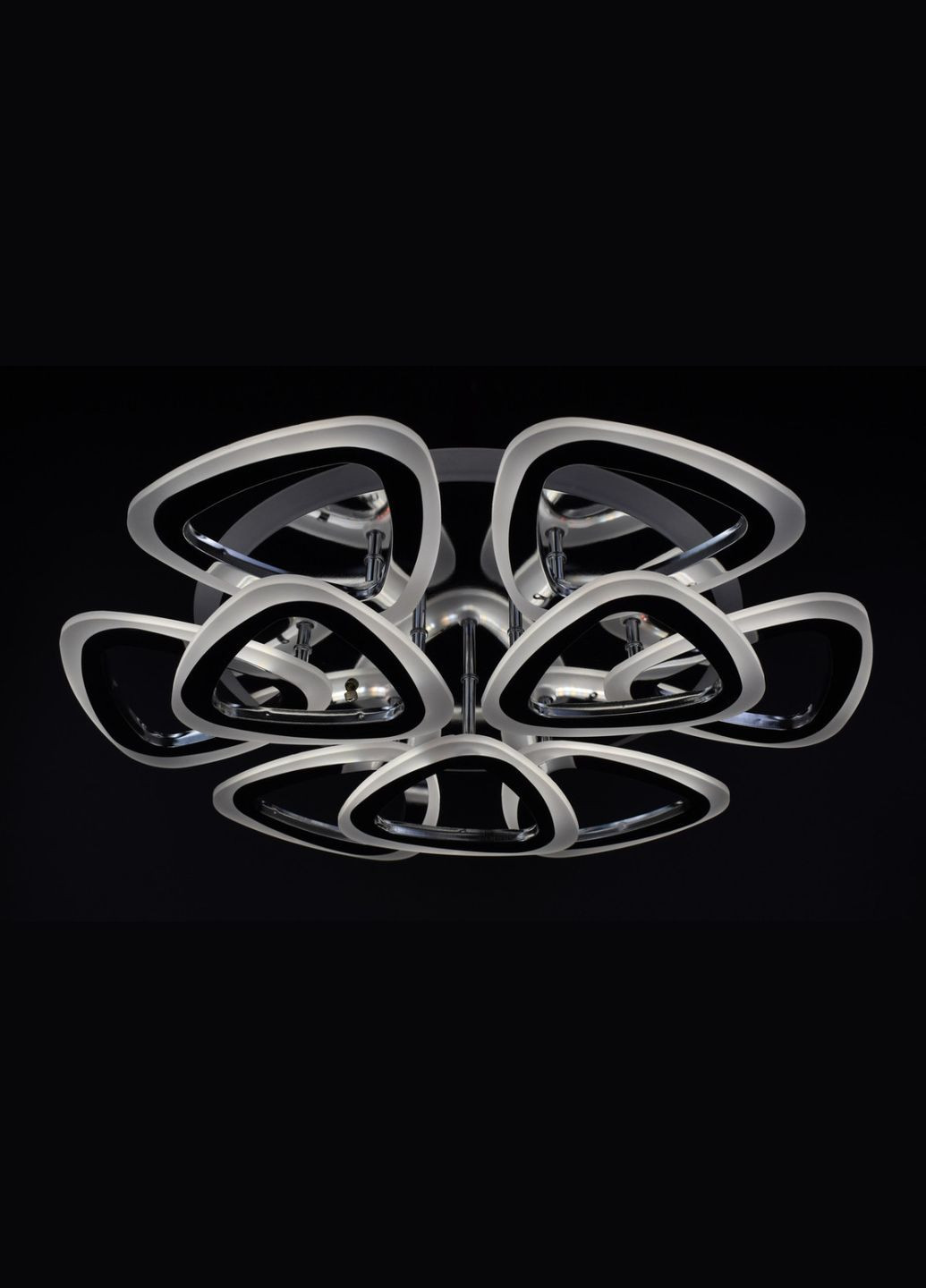 Люстра светодиодная потолочная LED светильник для квартиры на потолок лэд с пультом 25948 Хром 11х57х57 см. Sunnysky (364498861)