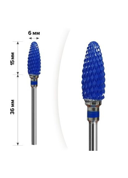 Фреза керамическая голубая Кукуруза Blue 6*15мм Mart (358519544)