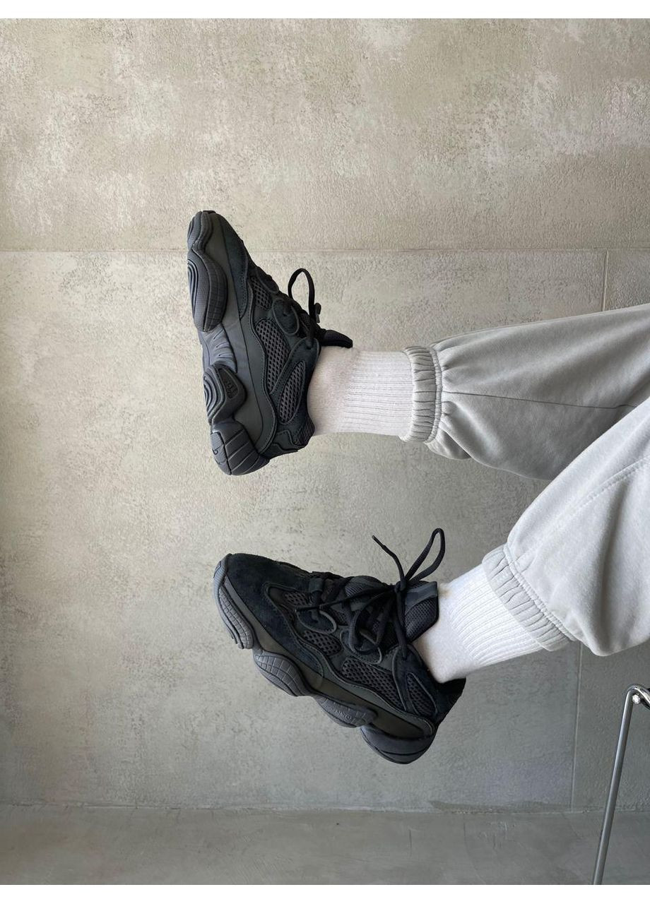 Черные демисезонные кроссовки мужские adidas yeezy boost 500 black 2 адидас изи буст No Brand