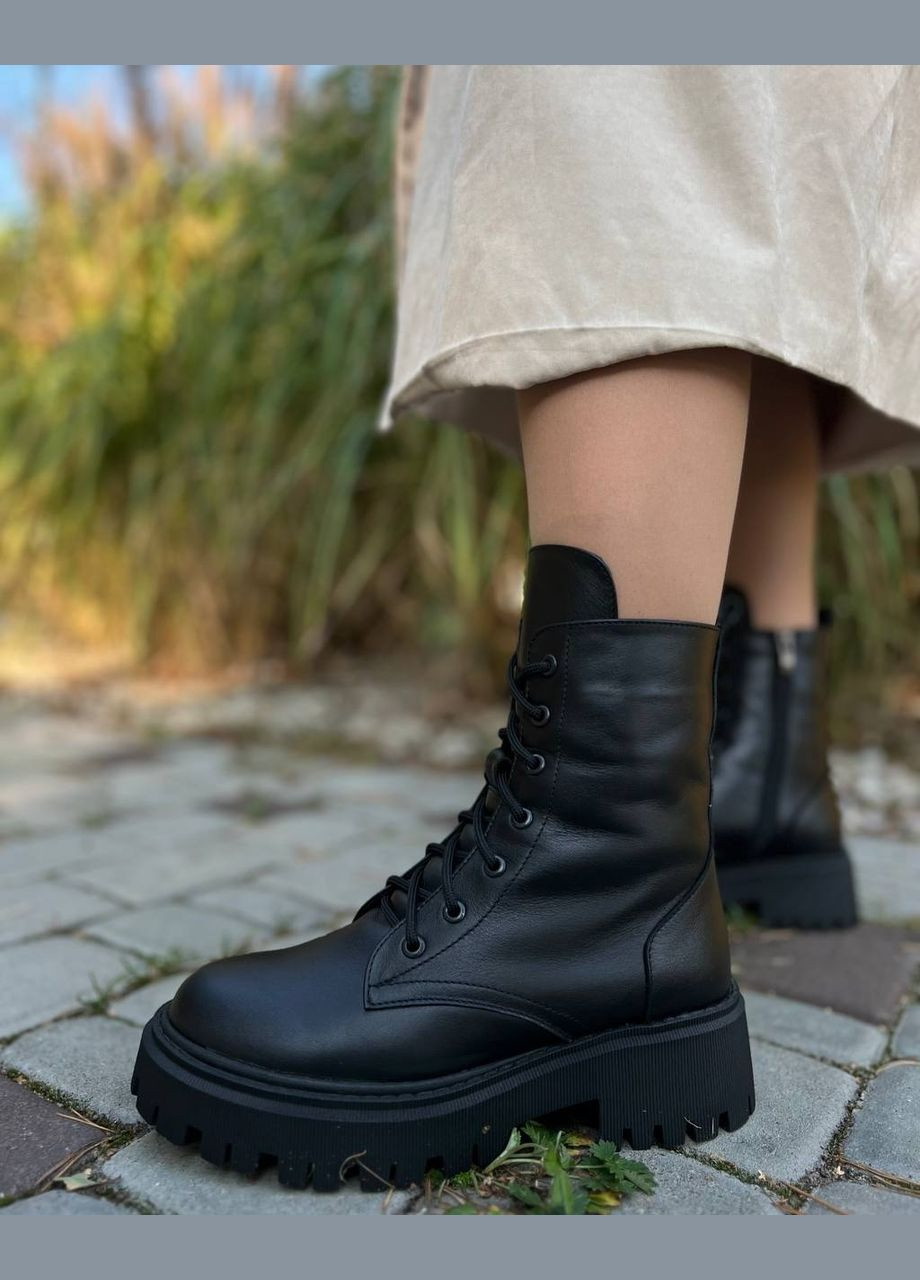 Зимние женские ботинки из натуральной кожи (1795) No Brand