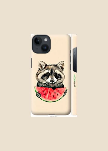 Чехол на iPhone 14 Енотик с арбузом "4605m-2648-2448" Endorphone (348069516)