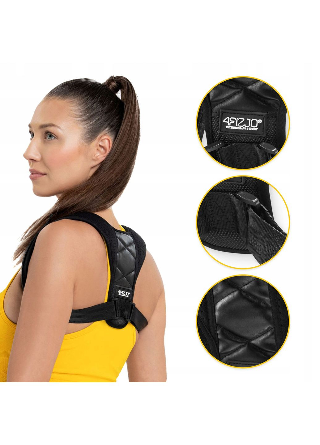 Коректор постави для підтримки спини, універсальний Black (P-5907739318107) 4FIZJO (301733257)