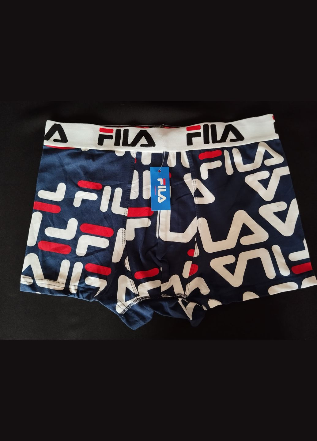 Модні сині чоловічі труси боксери з товстою резинкою No Brand (299388206)