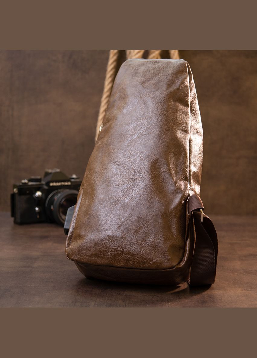 Сумка кросс боди с карманами и USB коричневая (sku_20569) No Brand (328922454)