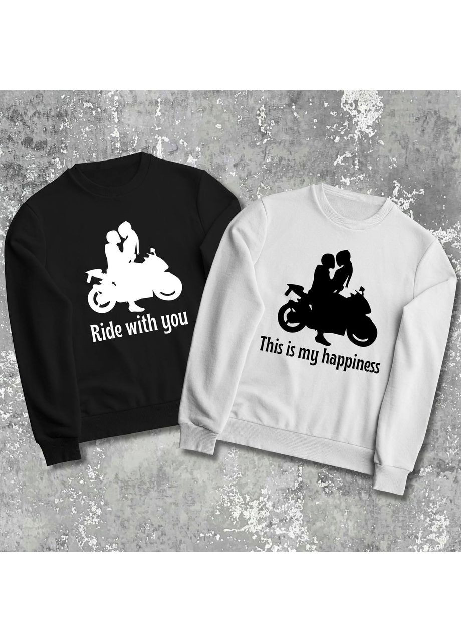 Парные свитшоты с принтом - Ride with you\This is my happiness! Hand Made (368832075)