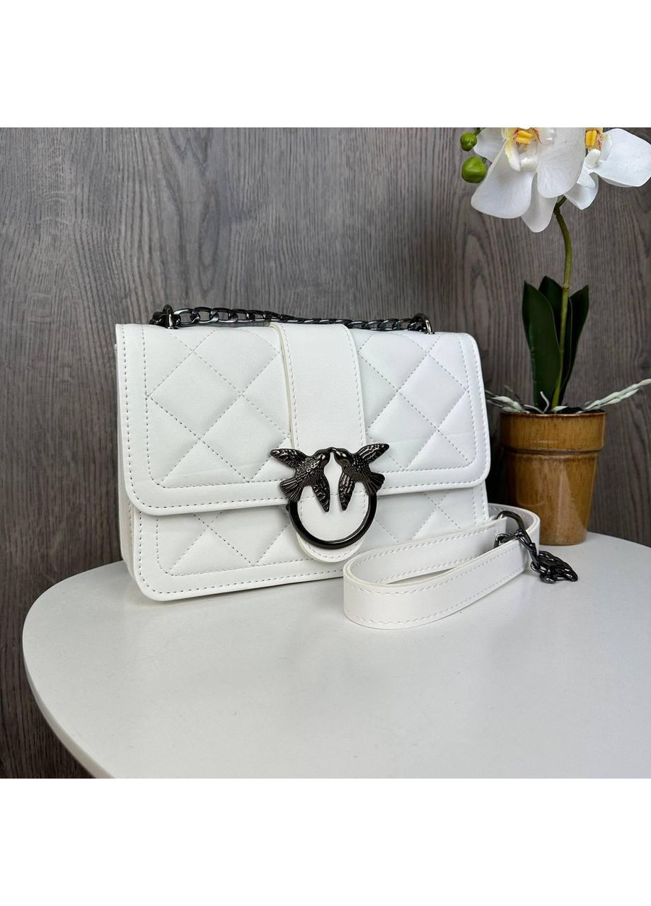 Жіноча міні сумочка клатч стьобана біла екошкіра ProDobro (363259045)