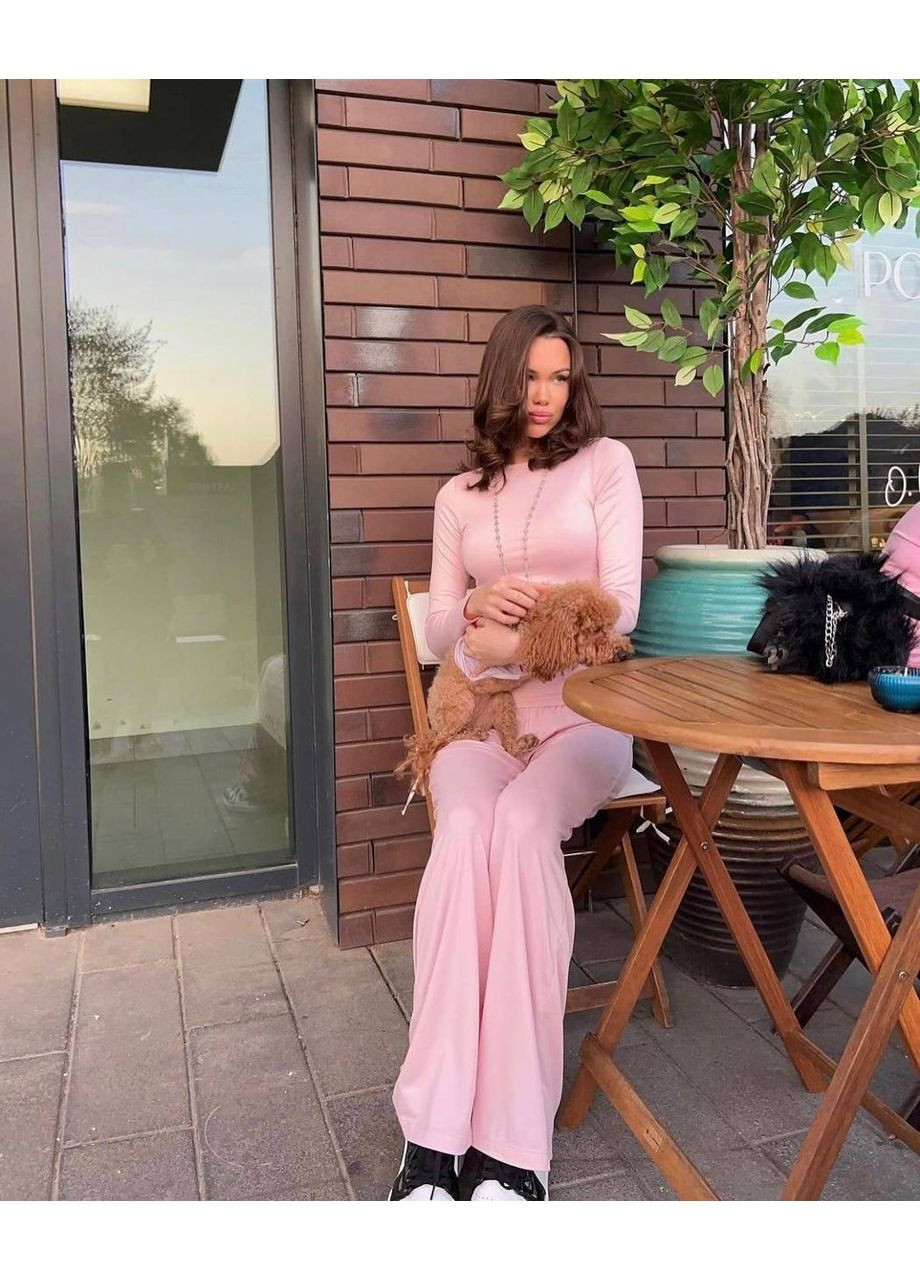 Жіночий костюм з віскози: лонгслів з вирізами + штани палаццо👉 Заміри в описі Vione (367077262)