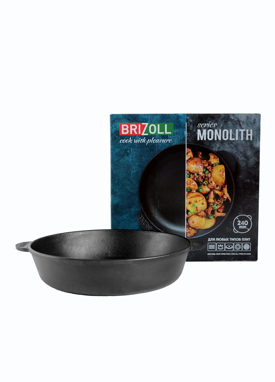 Сковорода чавунна (жаровня) MONOLITH 240х61 мм (M2460U) Brizoll (334004926)