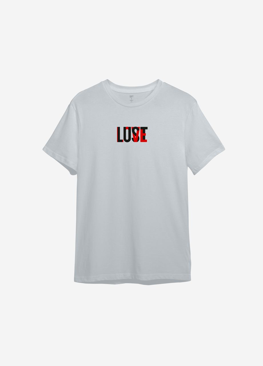 Сіра футболка з принтом "lust love" ТiШОТКА