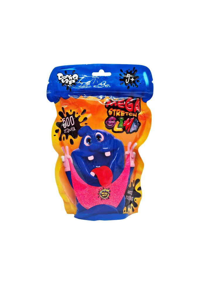 Лізун-антистрес "Mega Stretch Slime" SLM-12-01U 500 гр Рожевий Danko Toys (304404319)
