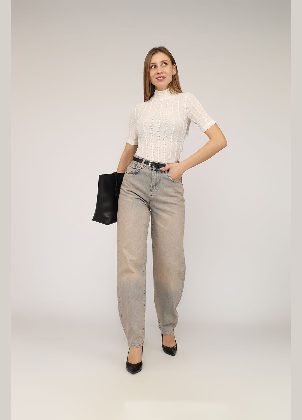 Футболка с коротким рукавом женская цвет молочный ЦБ-00272149 Lefon - (323081465)