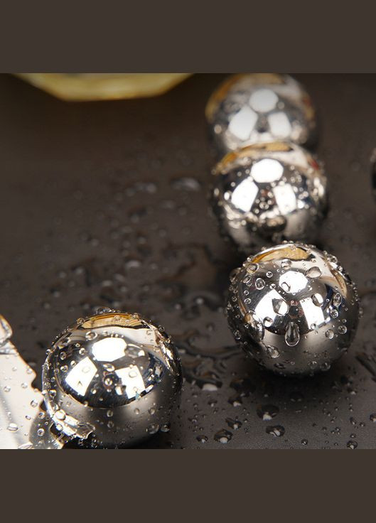 Набір багаторазових кубиків льоду з нержавіючої сталі круглі 6 штук (AH0011_3) No Brand (315885497)