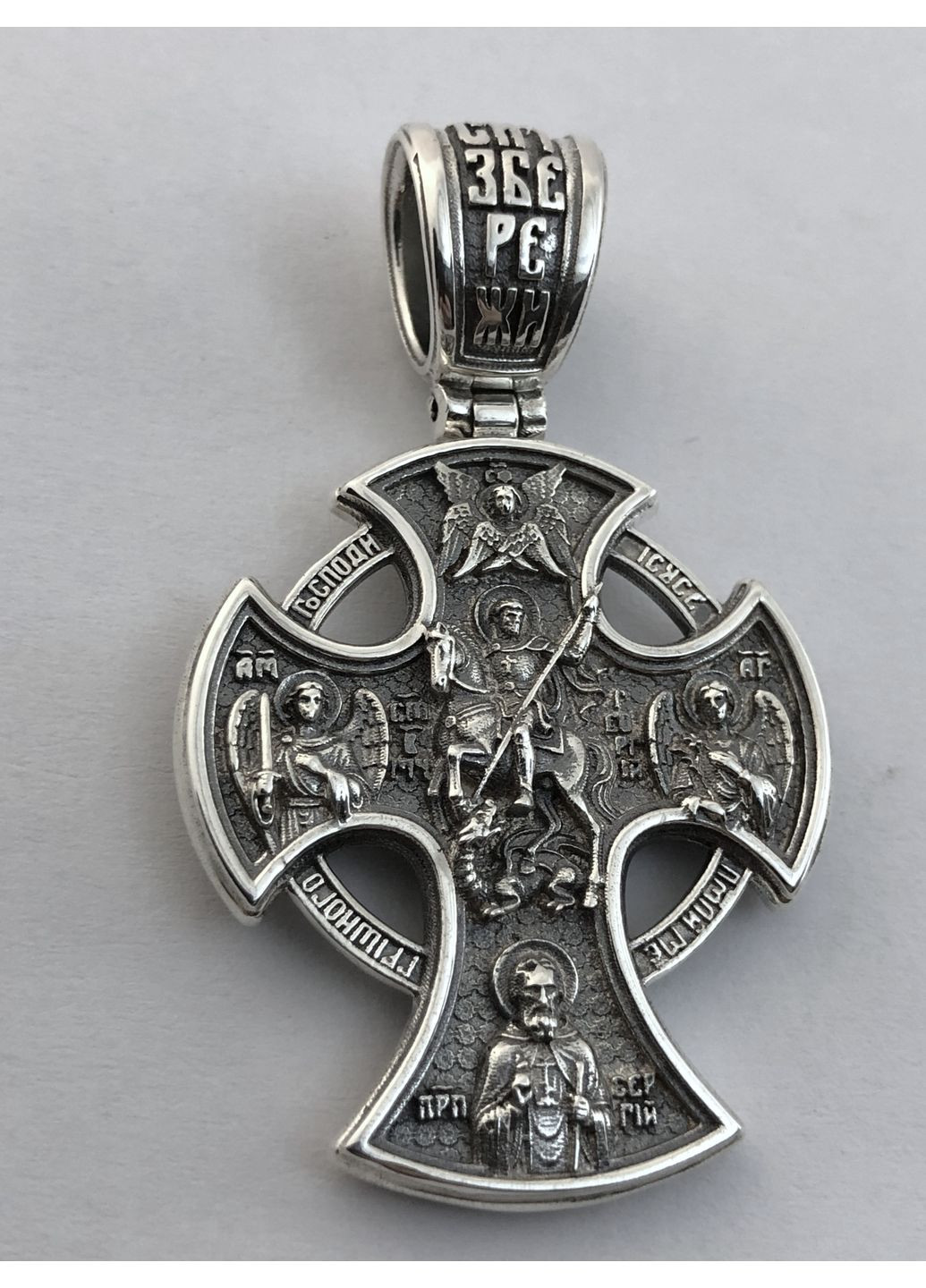 Масивний чоловічий срібний православний хрестик. Кулон захисний DeLoS (361109386)
