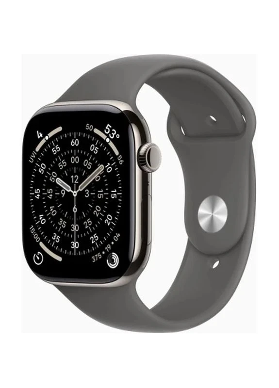 Смарт-часы Watch Series 11 GPS + Cellular 46mm Natural Titanium Case with Stone Grey Sport Band - M/L (MFCX4RK/A) Apple (398794787)