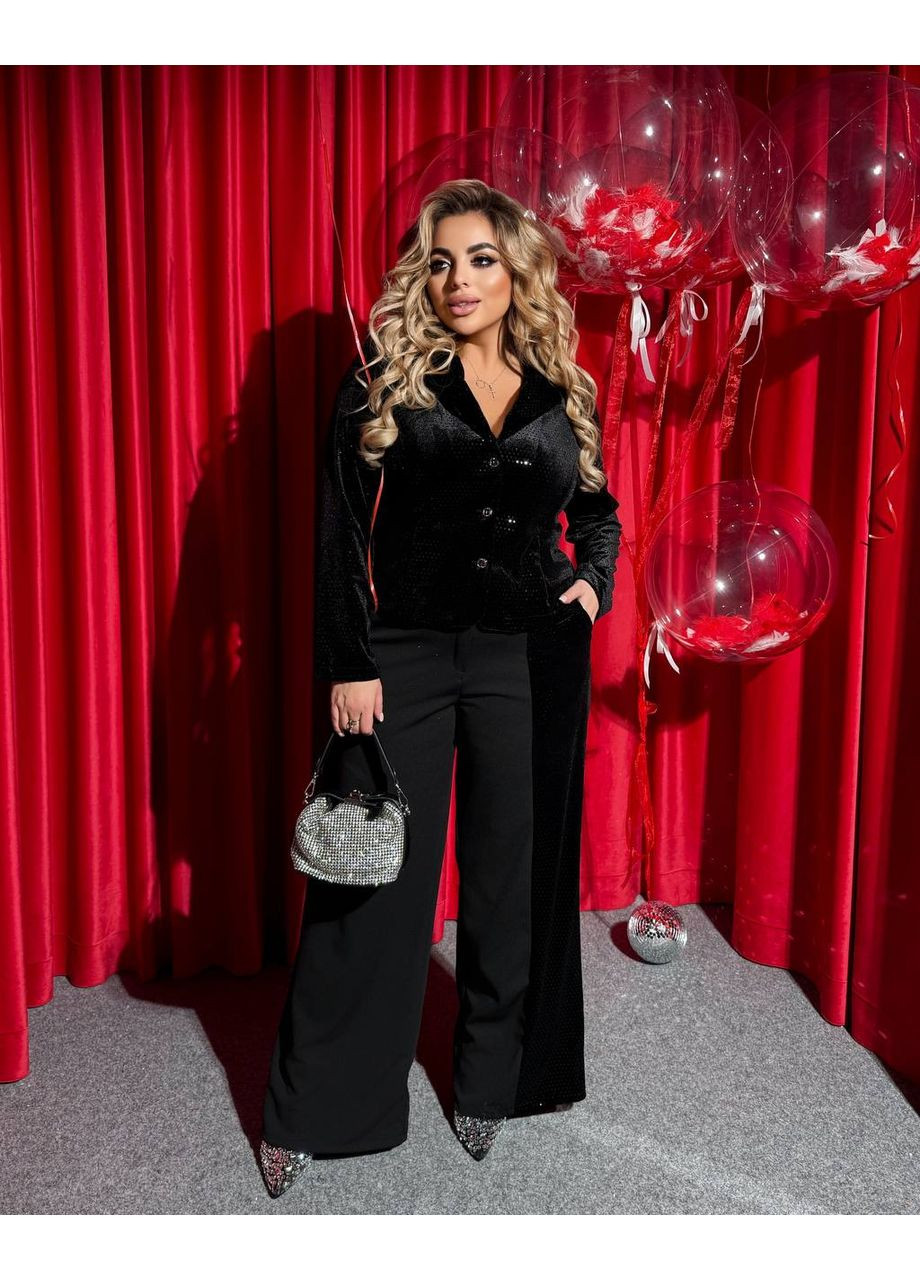 Жіночий костюм преміум якості з крепдайвінгу та велюру | ЗАМІР В ОПИСІ DK/DL Мода без кордонів (370682735)