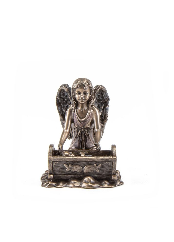 Статуетка настільна Ангел біля ліжечка 10 см 70729 полістоун із бронзовим напиленням Veronese (302238996)