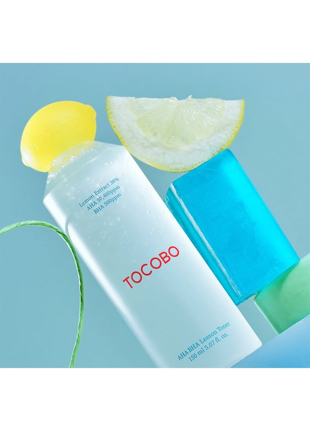 Лимонный тонер для лица с кислотами AHA BHA Lemon Toner 150 ml TOCOBO (358499769)