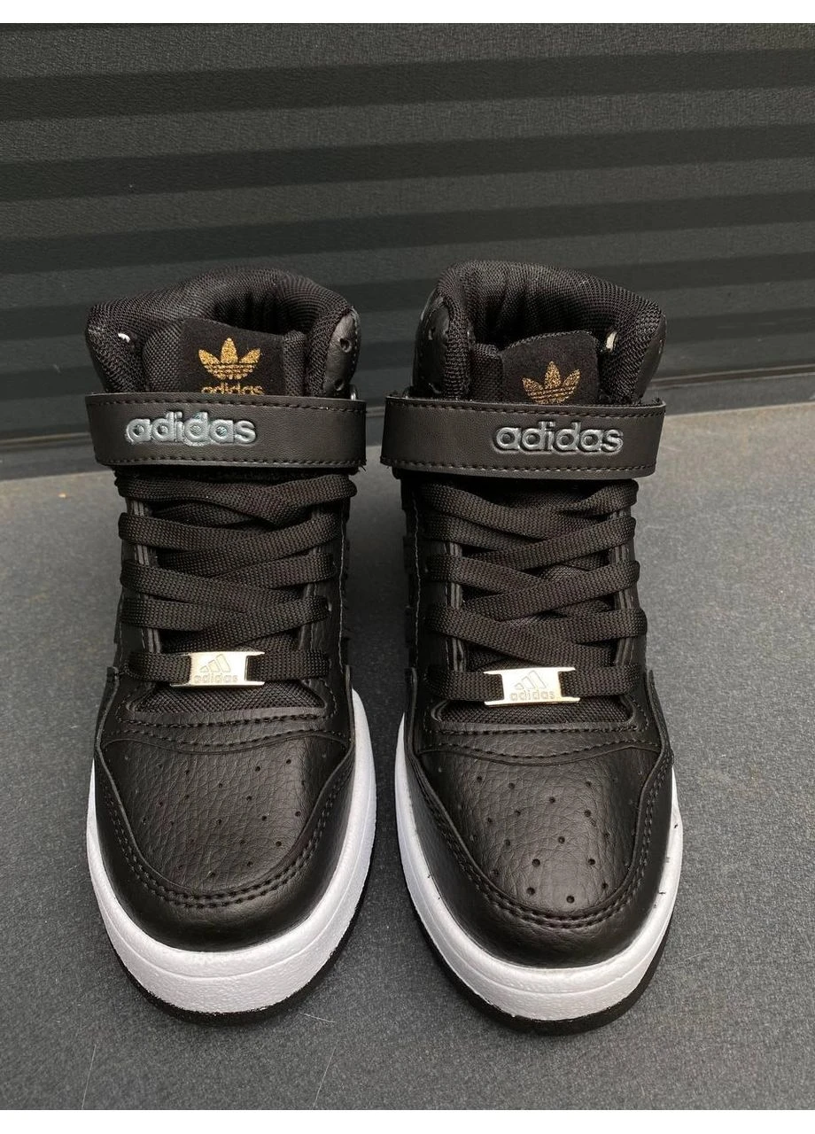 Белые летние кроссовки adidas forum high black white адидас форум No Brand
