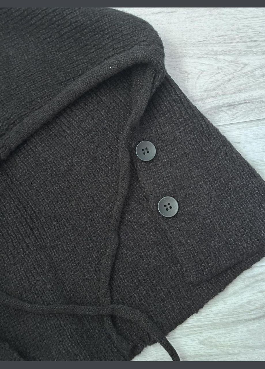 Шапка-капор в'язана One Size 55-58 Чорний (5010) No Brand (358052718)