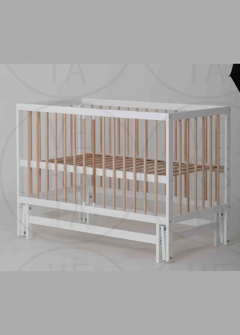 Ліжечко дерев'яне Казка 2 шарнір-підшипник. White (129956) Наталка (341090089)