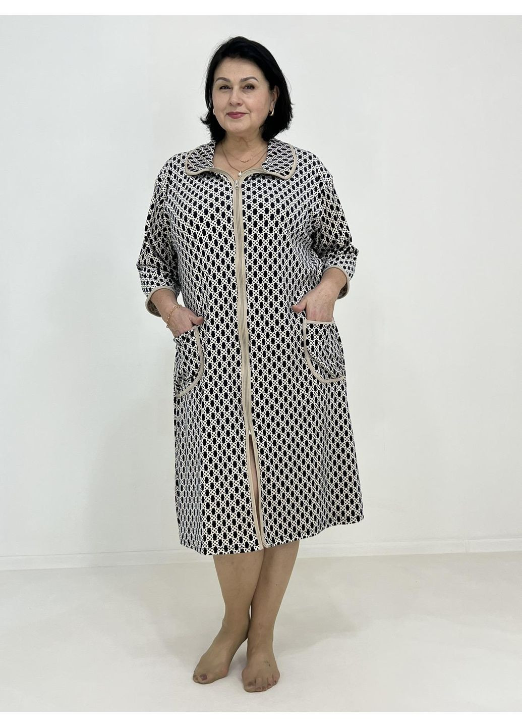 Халат жіночий Велюр Pars 58-60 Бежевий (43711774-3) Triko (317843055)