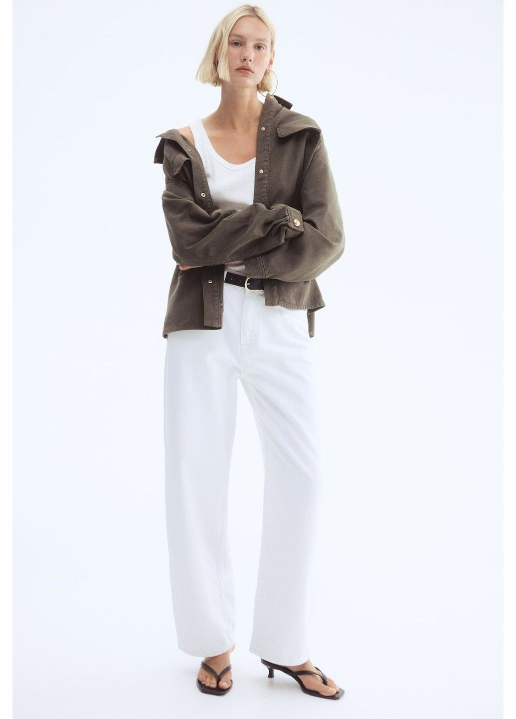 Темно-зеленая демисезонная женская универсальная саржевая куртка н&м (58499) xs темно-зеленая H&M