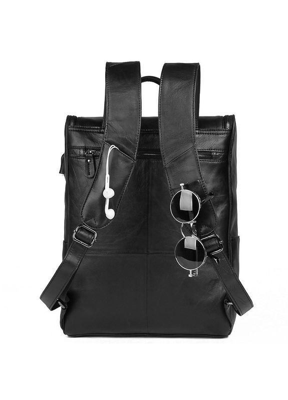 Шкіряний міський рюкзак для ноутбука 7344А-1 чорний John McDee (325449430)