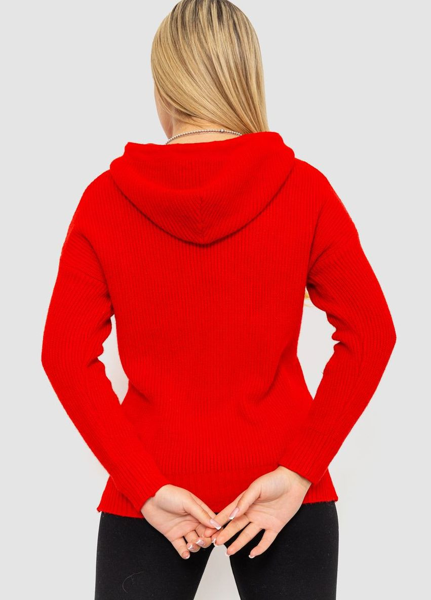 Кофта-батник женская с капюшоном, цвет красный, Ager (288751233)