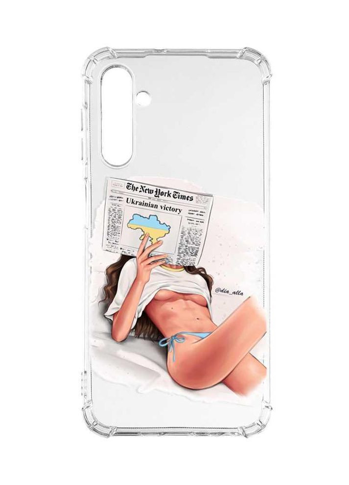 Чехол с утолщенными углами на Samsung Galaxy A24 (A245) 4G:: Девушка с газетой (принт 31) Creative (360678201)