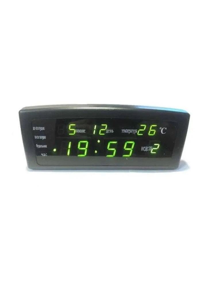 Цифровые настольные часы с Led дисплеем CX 868 с зеленой подсветкой 5V питание от сети Caixing (322917119)