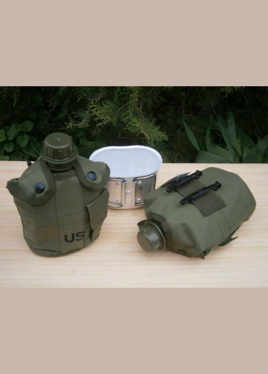 Фляга армійська "US Army bottle" 1 л пластикова з кружкою в чохлі. MiL-tec Німеччина. No Brand (302391804)