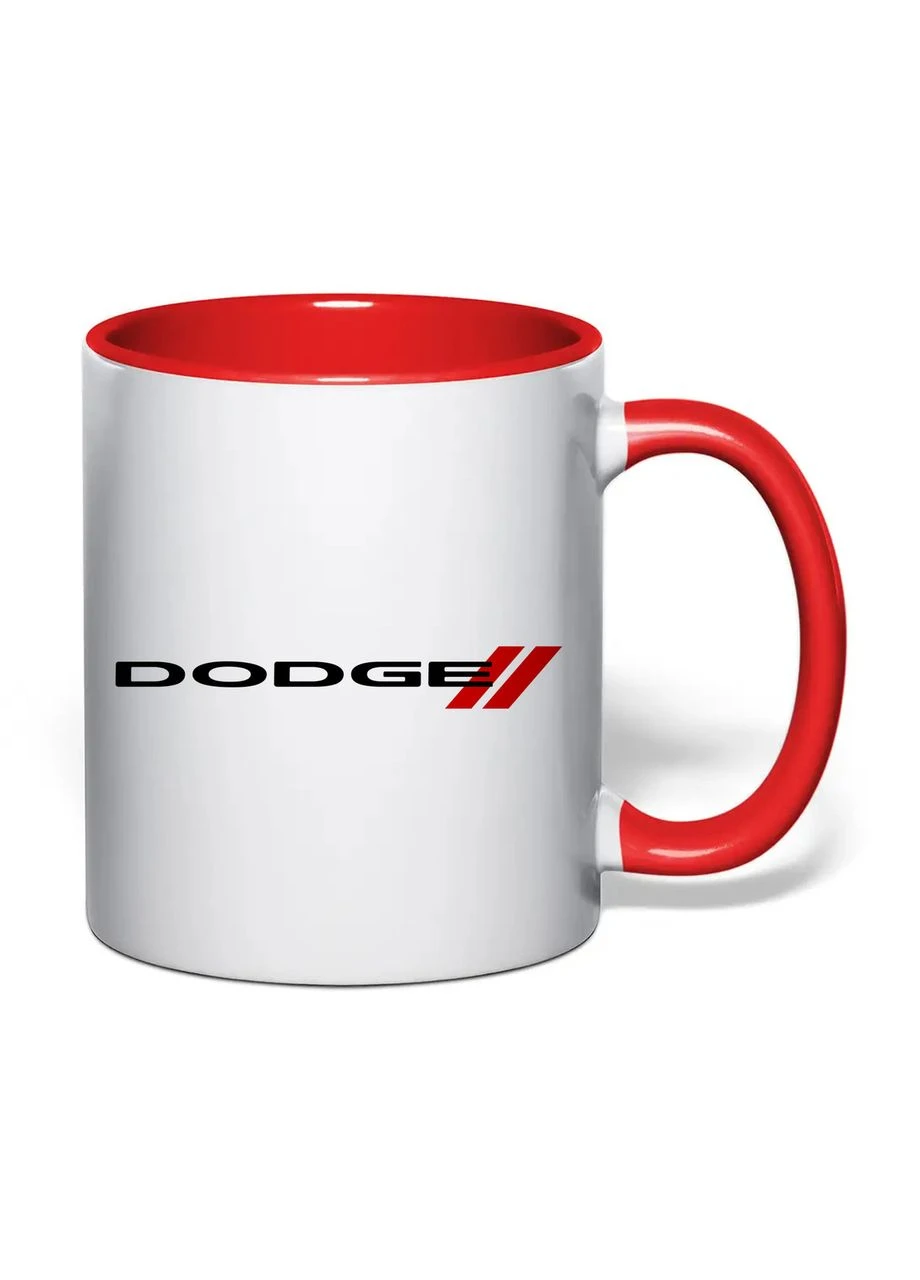 Чашка з друком "Dodge" 330 мл (колір червоний) (36325) No Brand (375255304)