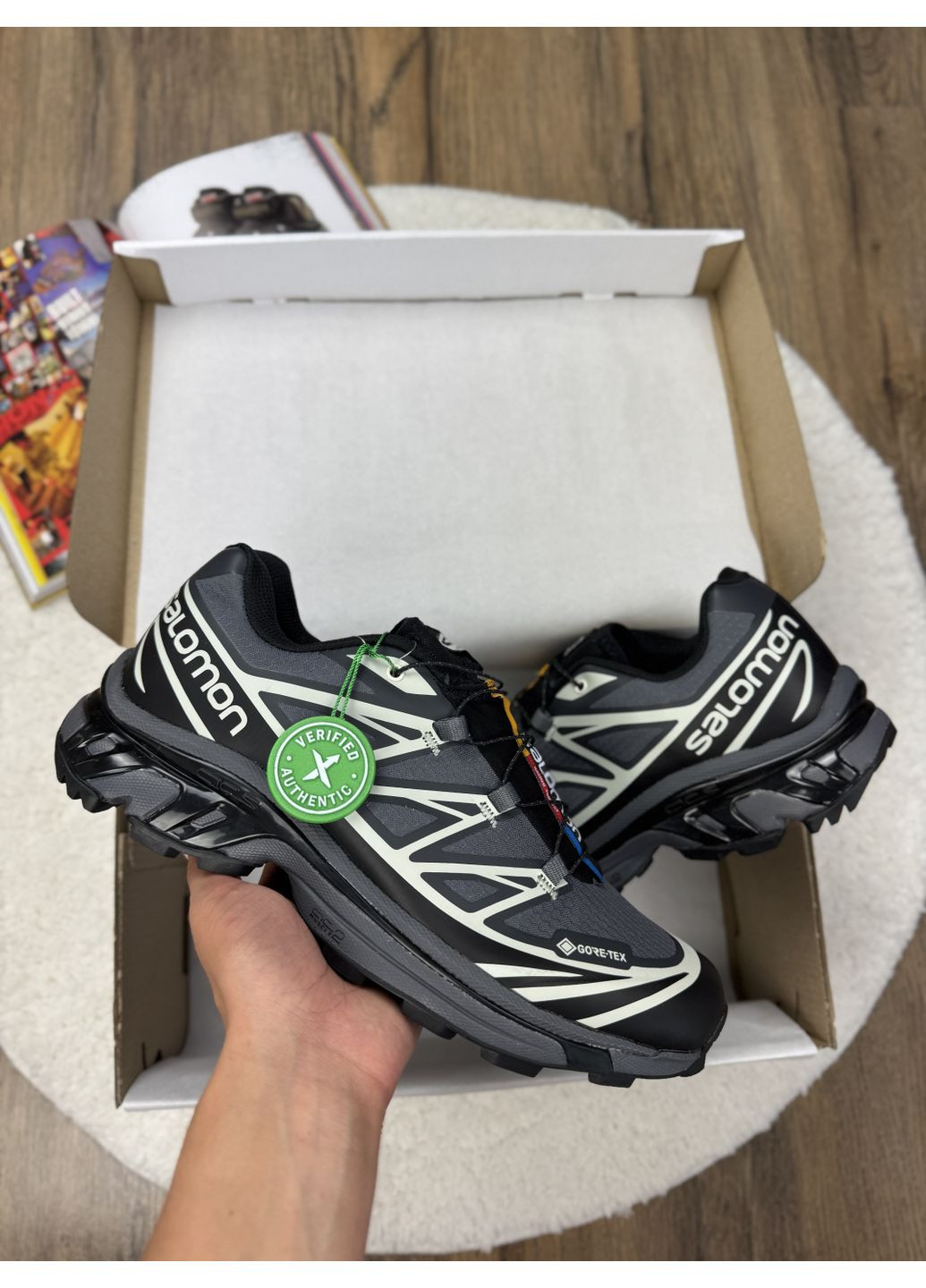 Серые демисезонные кроссовки мужские salomon xt-6 expanse grey black white саломон xt-6 No Brand